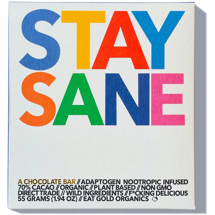 Eat Gold Organics Stay Sane Functional Chocolate Bar