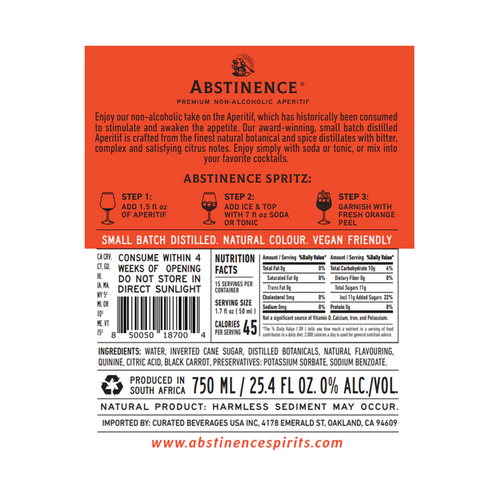 Abstinence Blood Orange Aperitif