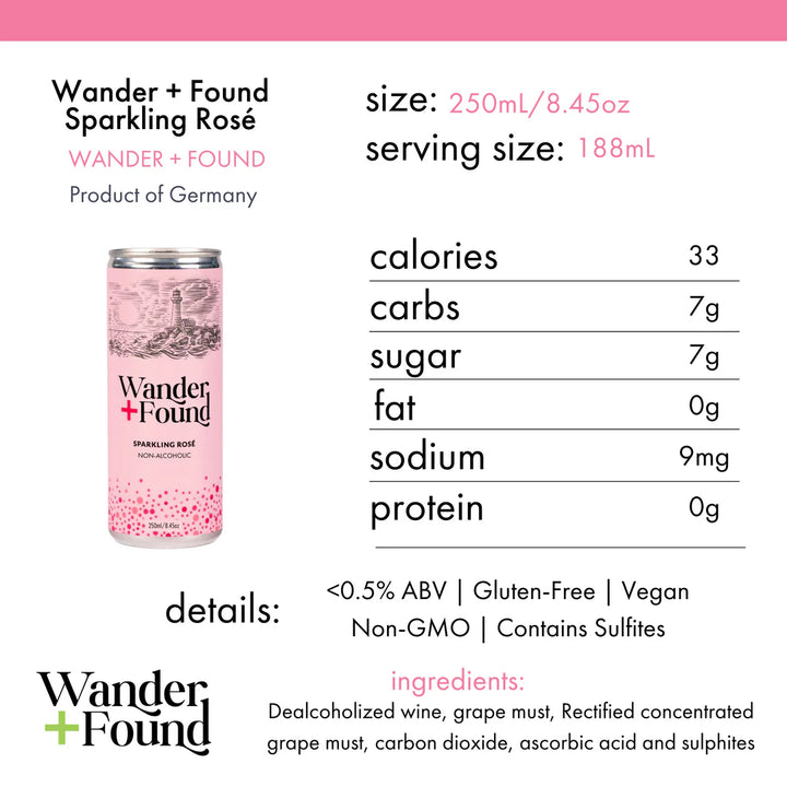 Wander & Found Sparkling Rose Can