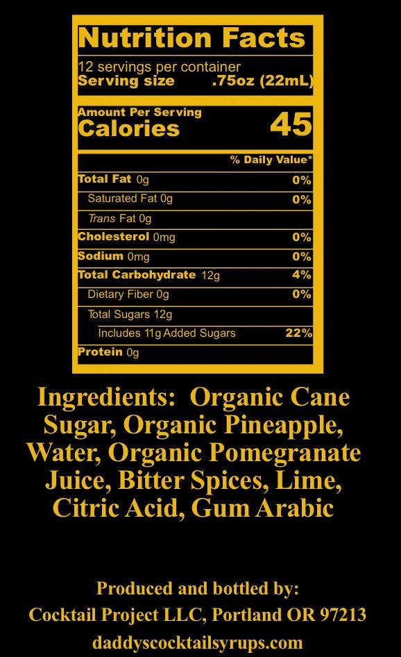 Daddy's Cocktail Syrups J-Bird