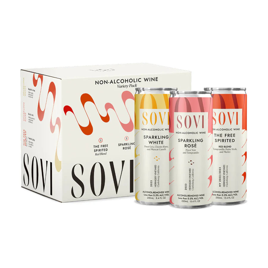 Sovi Variety 6-Pack Non-Alcoholic Sparkling Wine in Cans